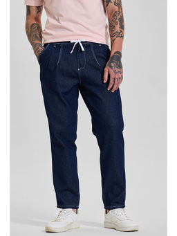 Snitch - Deep Indigo Blue Solid/Plain Relaxed Casual Jeans for Men