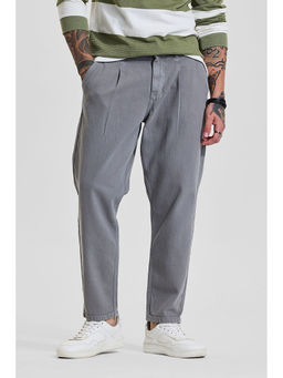 Snitch - Muted Charcoal Grey Solid/Plain Bootcut Casual Jeans for Men