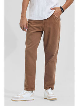 Snitch - Brown Solid/Plain Relaxed Casual Jeans for Men
