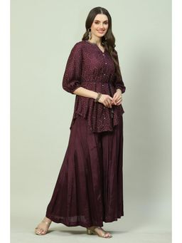 Biba - Purple Printed Sharara Suit (Set of 2)