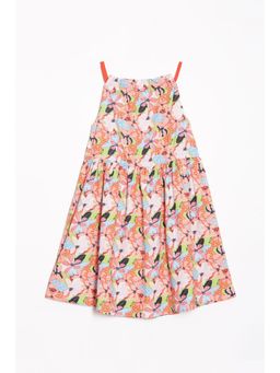 Allen Solly - Girls Multi Print Regular Fit Casual Knee Dress