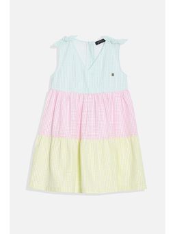 Allen Solly - Girls Multi Check Regular Fit Casual Knee Dress