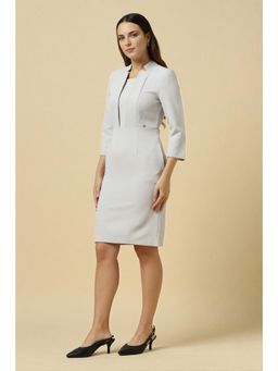 Allen Solly - Women Grey Solid Formal Knee Dress