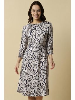 Allen Solly - Women Navy Print Casual Midi Dress