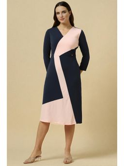 Allen Solly - Women Navy Patterned Casual Midi Dress