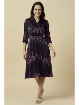 Allen Solly - Women Purple Dots Ethnic Midi Dress