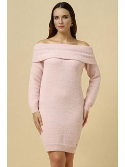 Allen Solly - Women Pink Textured Party Knee Dress