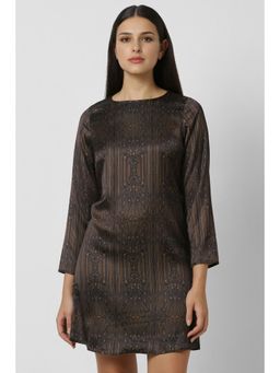 Van Heusen - Women Black Print Thigh-Length Party Mini Dress