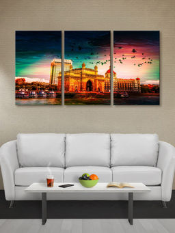 999Store - Heritage Monument Beneath A Dramatic Night Sky Multi-Panel Wall Art (Pack of 3)