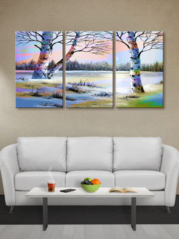 999Store - Four-Season Landscape With Birch Trees & Changing Colours Multi-Panel Wall Art (Pack of 3)