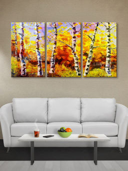 999Store - Golden-Autumn Birch Forest With Bright Sunlight Multi-Panel Wall Art (Pack of 3)