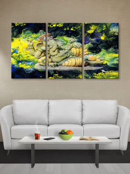 999Store - Reclining Buddha Beside A Lush Green Lotus Pond Multi-Panel Wall Art (Pack of 3)