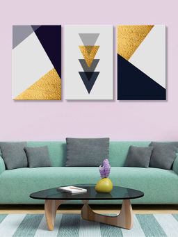 999Store - Minimalist Geometric Composition Multi-Panel Wall Art (Pack of 3)
