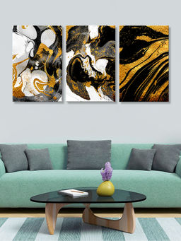 999Store - Marbled Design With Fluid Swirls Multi-Panel Wall Art (Pack of 3)