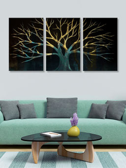 999Store - Dramatic Bare Tree On A Deep Background Multi-Panel Wall Art (Pack of 3)