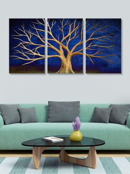 999Store - Luminous Tree Against A Rich Night Background Multi-Panel Wall Art (Pack of 3)