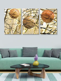 999Store - Vintage Botanical Seed Pods & Branches In Beige & Brown Multi-Panel Wall Art (Pack of 3)