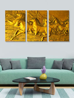 999Store - Dancing Figures Rendered As An Antique Relief Multi-Panel Wall Art (Pack of 3)