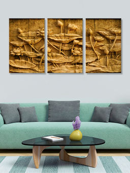 999Store - Horse Riders Captured In An Ancient Battle Relief Multi-Panel Wall Art (Pack of 3)