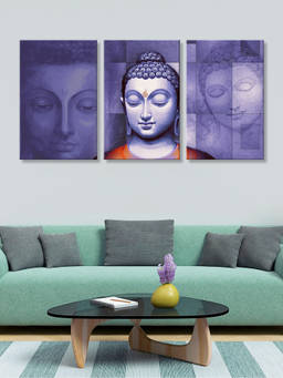 999Store - Buddha Face Composition With Laye Serene Portraits Multi-Panel Wall Art (Pack of 3)