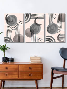 999Store - & With Circular & Linear Patterns Multi-Panel Wall Art (Pack of 3)