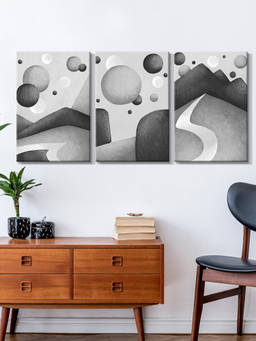 999Store - Composition Of Spheres Curves & Pathways Multi-Panel Wall Art (Pack of 3)