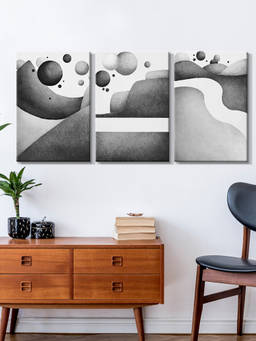 999Store - Landscape Of Spheres Stairs & Flowing Paths Multi-Panel Wall Art (Pack of 3)