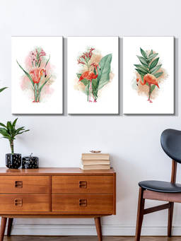 999Store - Delicate Pastel Flower Bouquets On A Clean Background Multi-Panel Wall Art (Pack of 3)