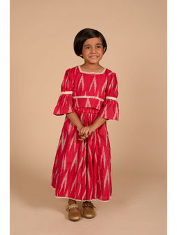 Poochkie - Red Gulabi Ikat Lehenga and Choli (Set of 2)