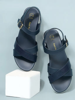 Hush Puppies - Blue Womens Low Platform Sandals