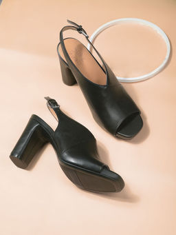 Bata - Black Womens Block Sandals Heels