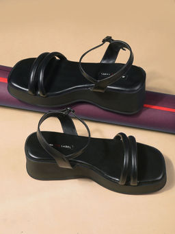 Bata - Black Stylish Platform Sandals for Women