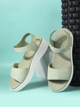 Bata - Green Stylish Platform Sandals for Women