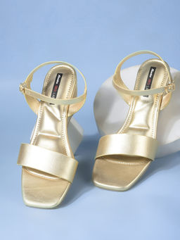 Bata - Gold Stylish Wedge Sandals for Women