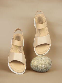 Bata - Beige Stylish Platform Sandals for Women