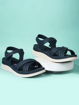 Bata - Blue Platform Sandals for Women