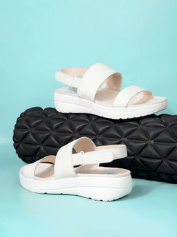 Hush Puppies - Cream Womens Platform Sandals