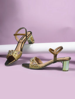 Bata - Brown Womens Block Sandals Heels