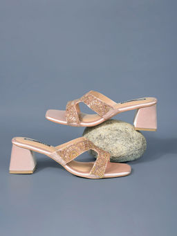 Bata - Pink Womens Block Sandals Heels