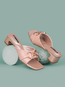 Bata - Peach Womens Block Sandals