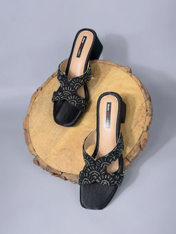 Bata - Black Womens Block Sandals Heels