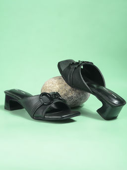 Bata - Black Womens Block Sandals Heels