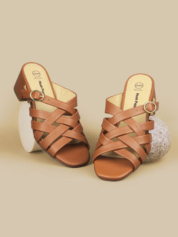 Hush Puppies - Tan Womens Block Sandals Heels