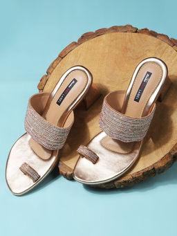 Bata - Beige Womens Block Sandals Heels