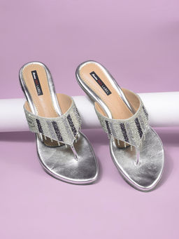 Bata - Silver Womens Block Sandals