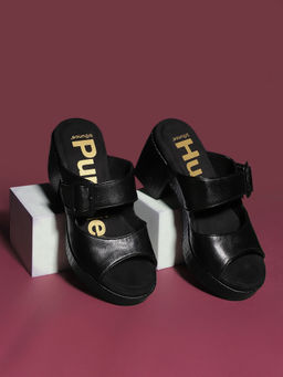 Hush Puppies - Black Womens Sandals Heels