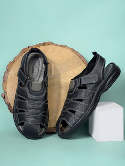 Bata - Black Casual Fishermen Sandals for Men