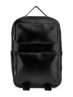 Guess - Black Polyurethane Solid Men Backpack