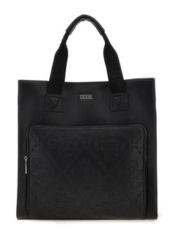 Guess - Black Polyurethane Solid Women Handbag with Detachable Strap