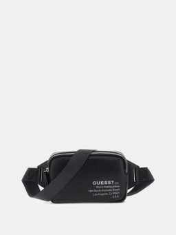 Guess - Black Polyurethane Solid Men Sling Bag